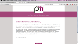 Internetseitengestaltung, Praxis Gestaltung von colourform, Bielefeld.